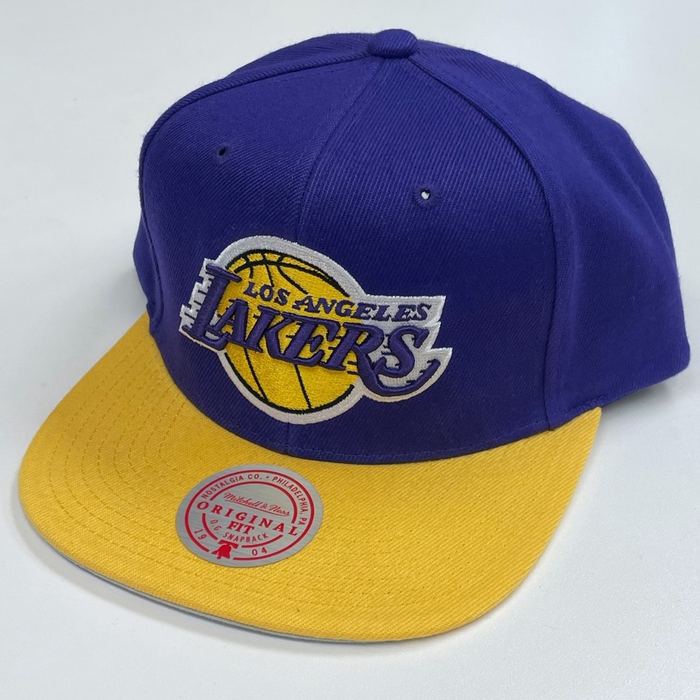 Los Angeles Lakers Snapback Hat Mitchell & Ness NBA Basketball Purple Gold